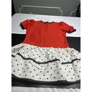 Vtg 1980’s Michelle Lynn Red Black & White Dress Sz 8 USA